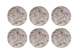 Hermia Bubble Set de 6 Platos de Postre en Porcelana 100% Beige y Negro 19.3 x 19.3 x 2 cm